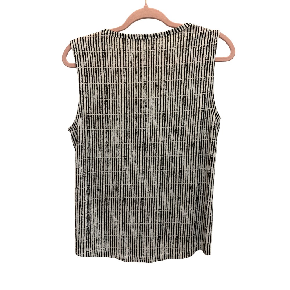 Athleta Tank Top Women XS Black White Striped Sleeveless Modal Blend Scoop Neck - Picture 2 of 5